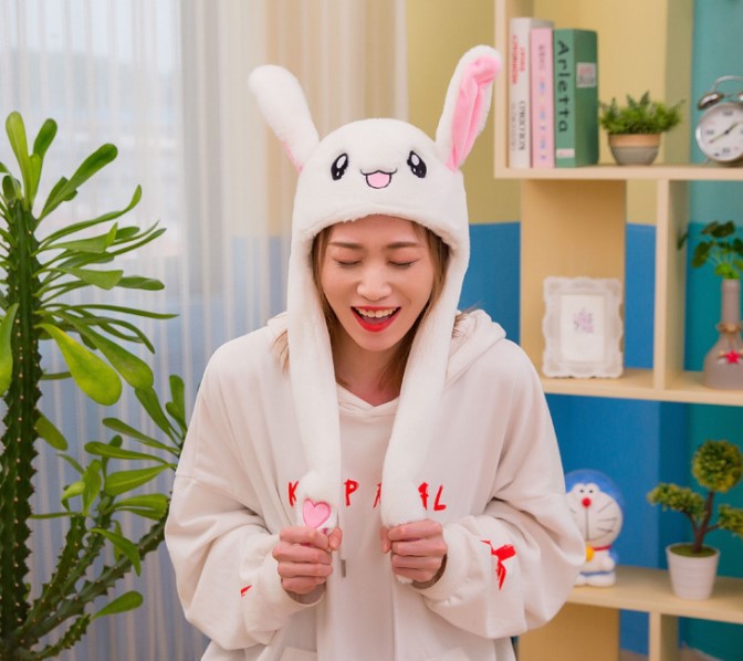 [Not Glowing] Liu Tao Tik Tok Toys Hat Movable Ears Rabbit Hat Hat Female Plush Novelty Toy