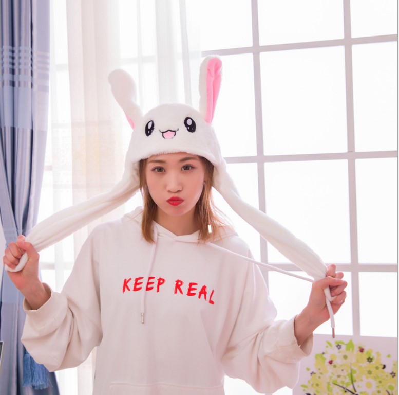 [Not Glowing] Liu Tao Tik Tok Toys Hat Movable Ears Rabbit Hat Hat Female Plush Novelty Toy