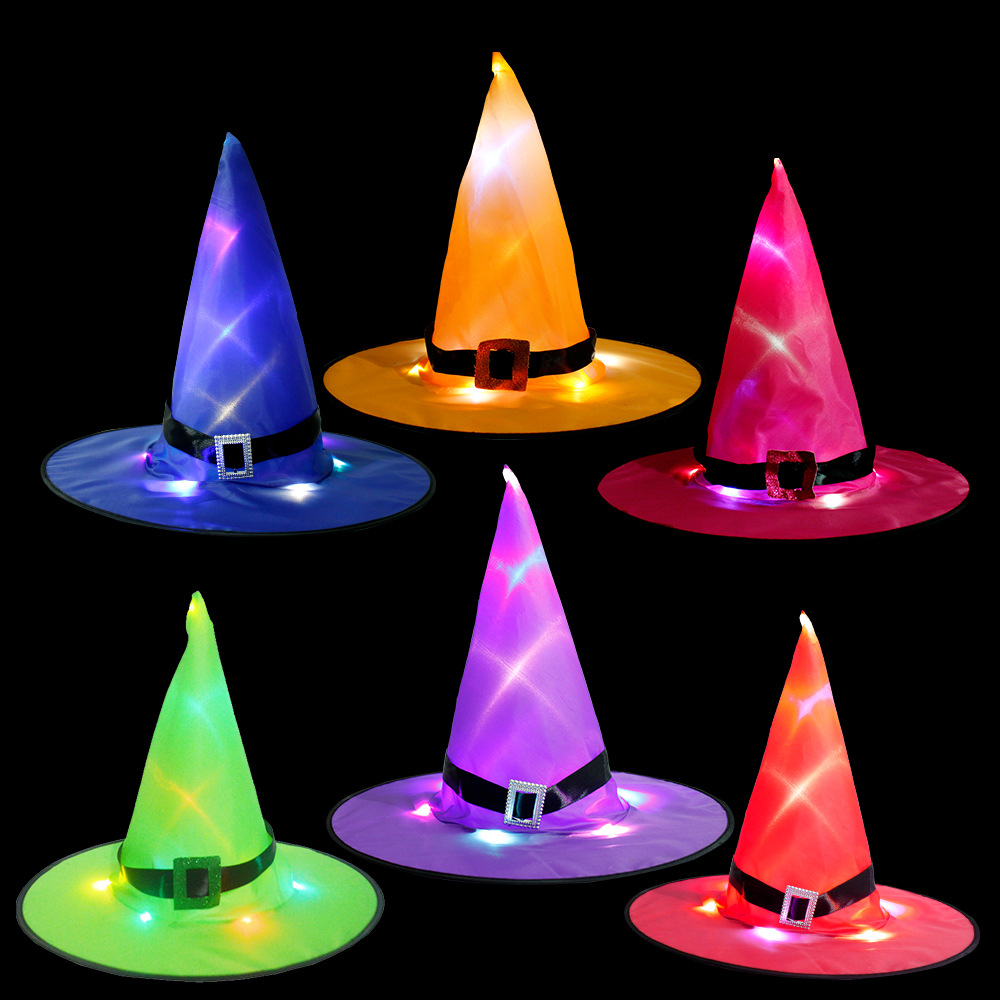 Glowing Witch Hat Ghost Festival with Lights Party Decoration Props Led Witch Hat Magician Wizard&#039;s HatGlowing hat