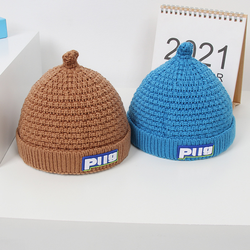 Knitted Woolen Cap Baby Boys and Girls Autumn and Winter Keep Baby Warm Pullover Melon Skin Hat Children&#039;s cap