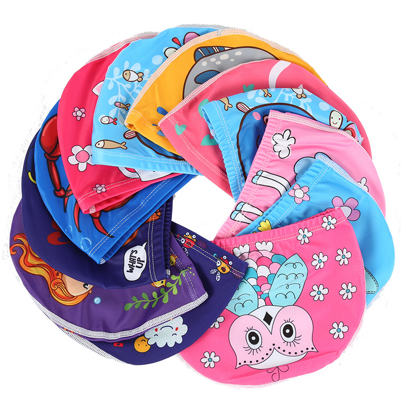 Children&#039;s Swimming Cap Cute Cartoon Boy Girls&#039; Universal Child Baby Children Comfort Printing Swimming Cloth Cap M6103