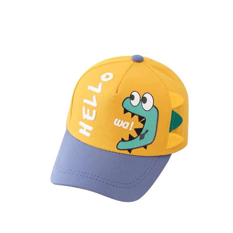 Cartoon Anime Little Dinosaur English Embroidery Children&#039;s Baseball Cap Cute Casual Spring Parent-child cap