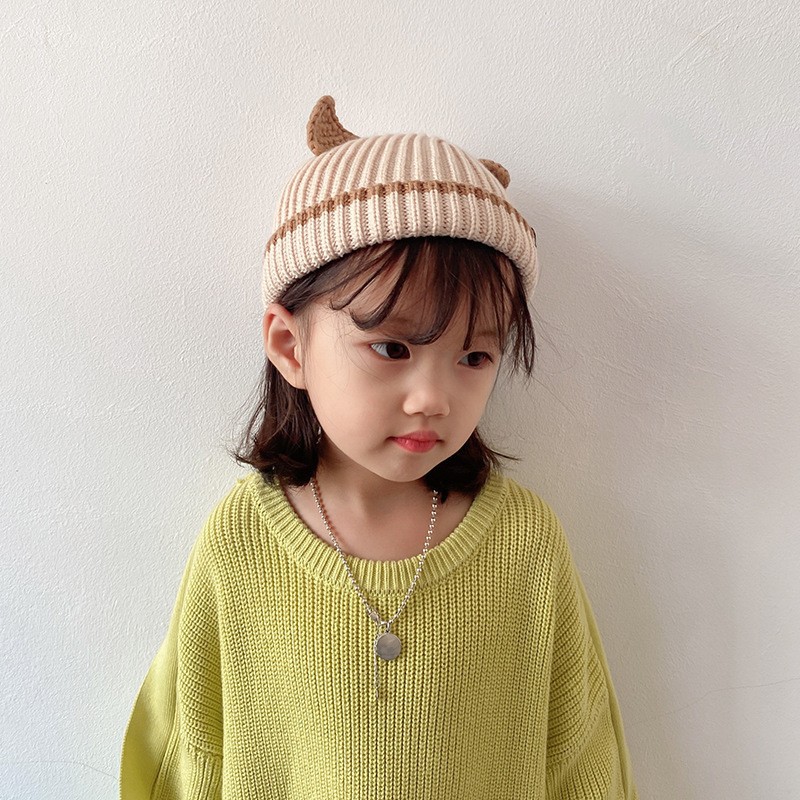 Korean Style Children&#039;s Hat Autumn and Winter Boys Baseball Cap Girls&#039; Flocking Peaked Cap 1-4 Years Children&#039;s cap