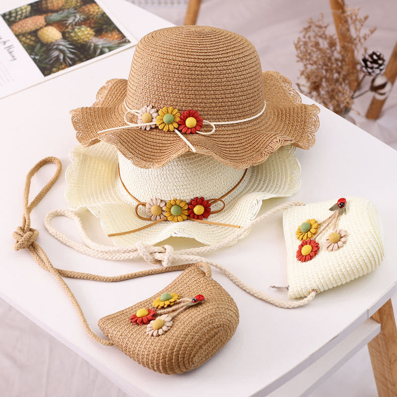 Stall Hot Supply Girl&#039;s Summer Sun Hat Princess Straw Hat Sun Hat Sun Hat Hat Bag