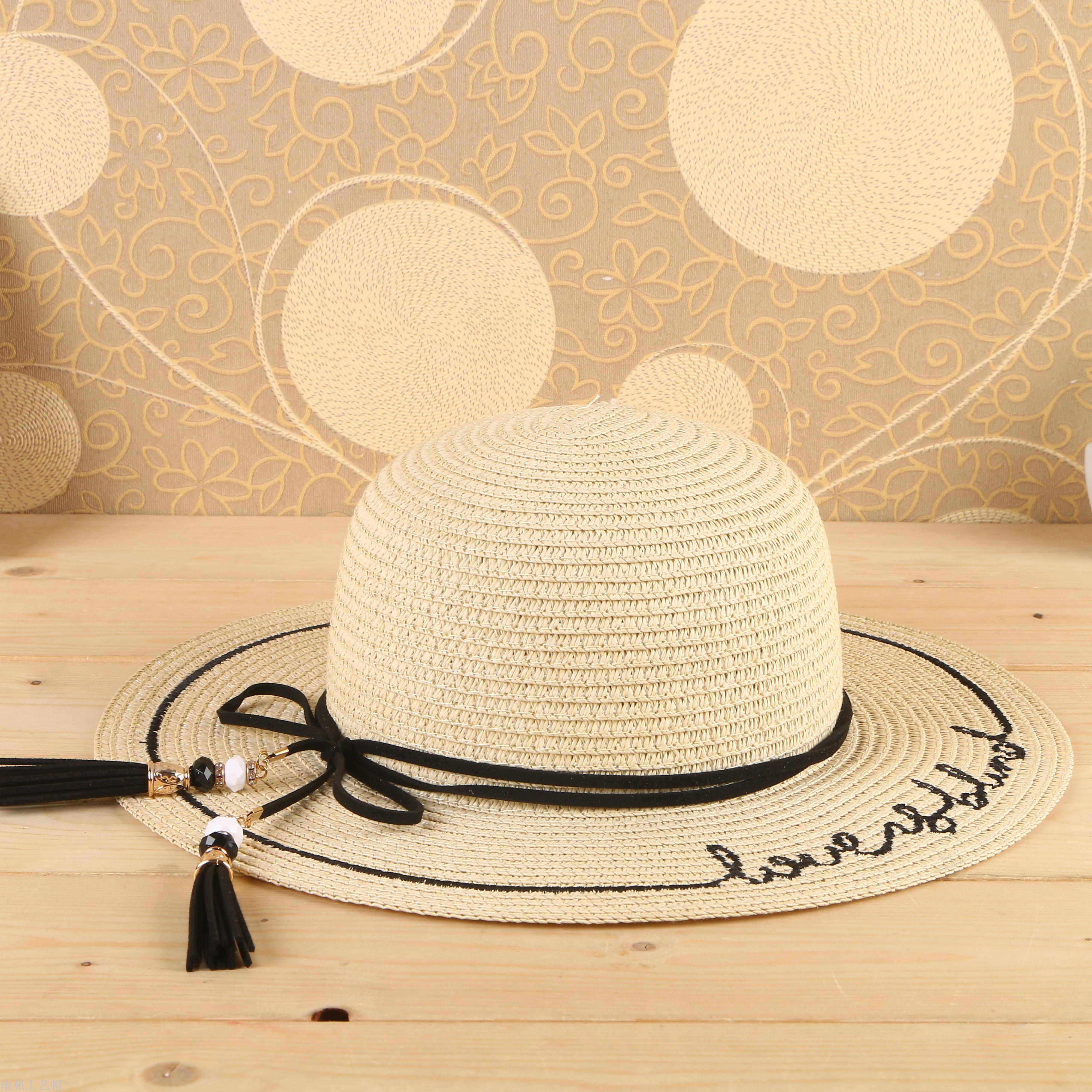 The han edition of the new style of the new MAO tie with the bowknot ladies straw hat small fresh sun shading beach hat 
