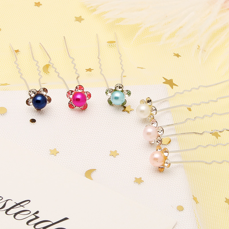New Pearl U-Shaped Headwear Korean Fashion Hairpin Accessories Women&#039;s Accessories Pin Updo Rhinestone Wholesale