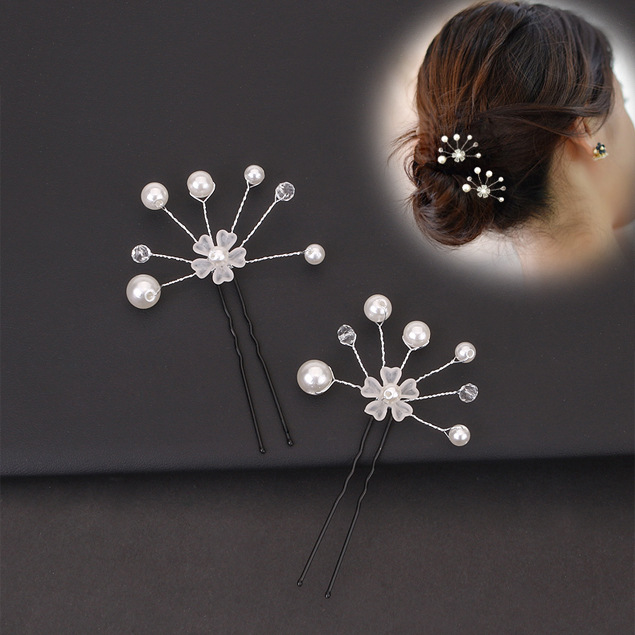 Style Hair Plug Updo U-Shaped Plug Simple Fashionable Golden Leaves Hair Clasp Bride Hairpin Hair Clip Hairpin U hairpin
