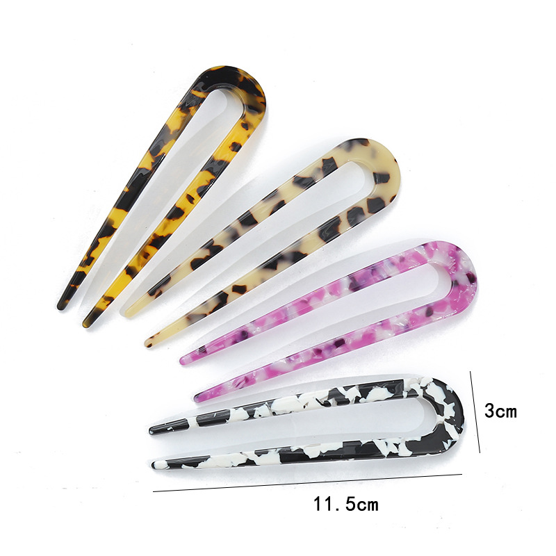 Jianzhi Cellulose Acetate Sheet U-Shaped Hairpin Vintage Kimono Headdress Updo Women&#039;s Hair Accessories Hawksbill Hairpin Hot-Selling Headdress