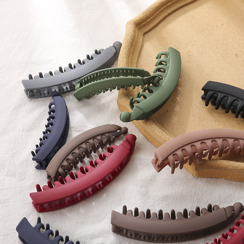 Cross-Border New Arrival Frosted Barrettes Back Head Large Banana Hair Clip Updo Hair Claw Hairpin Hot Barrettes