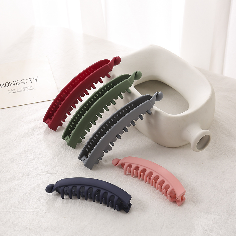 Cross-Border New Arrival Frosted Barrettes Back Head Large Banana Hair Clip Updo Hair Claw Hairpin Hot Barrettes