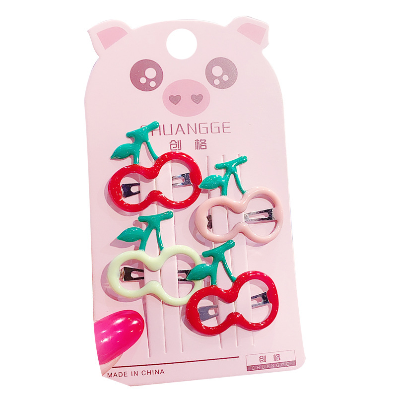Korean Ornament Dongdaemun Xuan Ya Hairpin Children Hairpin Headdress Cherry Banana Clip Baby BB Clip Set Wholesale