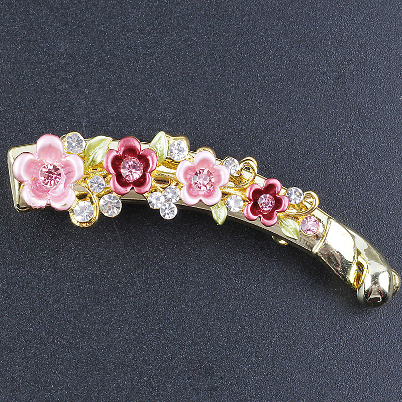 Yiwu original hairpin hairpin alloy baking paint vertical clip creative female ponytail clip manufacturer spot 8CM banana clip