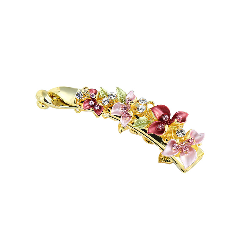 Yiwu original hairpin hairpin alloy baking paint vertical clip creative female ponytail clip manufacturer spot 8CM banana clip