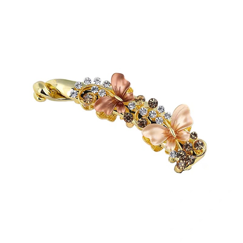 Half Tie Ponytail Clip Women&#039;s More than Hair Clip Rhinestone Vertical Clip Headdress Twist Clip Hairpin Banana Hairpin