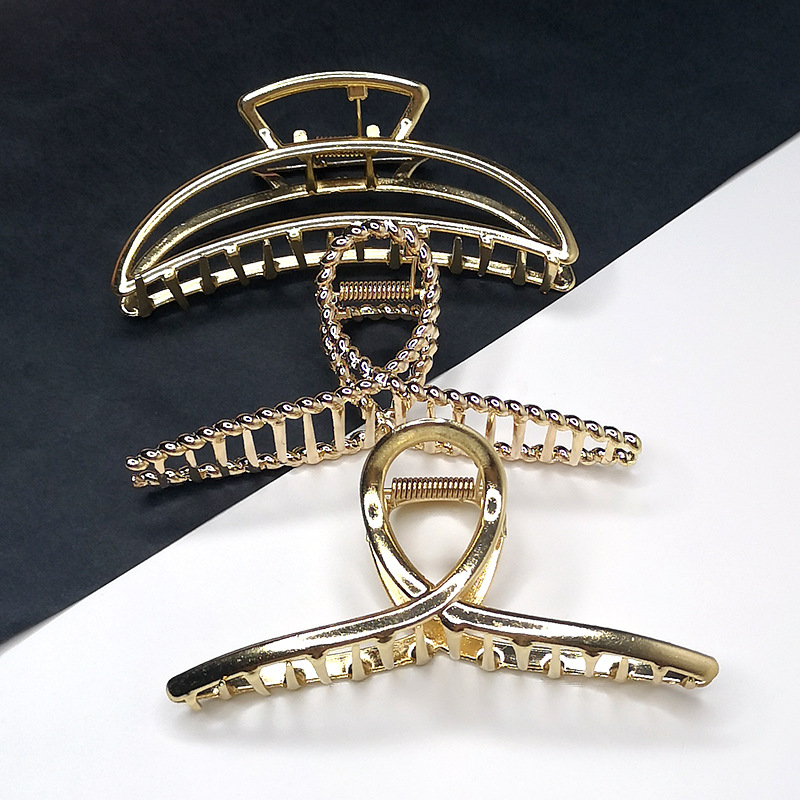  Online Influencer Metal Matte Hollow Hair Accessory for Ponytail Grip Headdress Cross-Border Barrettes Alloy Hairpin