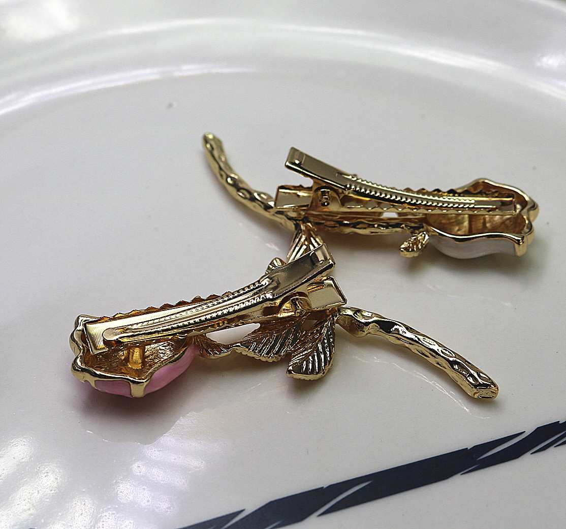 2021 Elegant Graceful Fashion Japanese Style Girl Romantic Rose Delicate Cute Hairpin Side Fairy Side Rose Hairpin