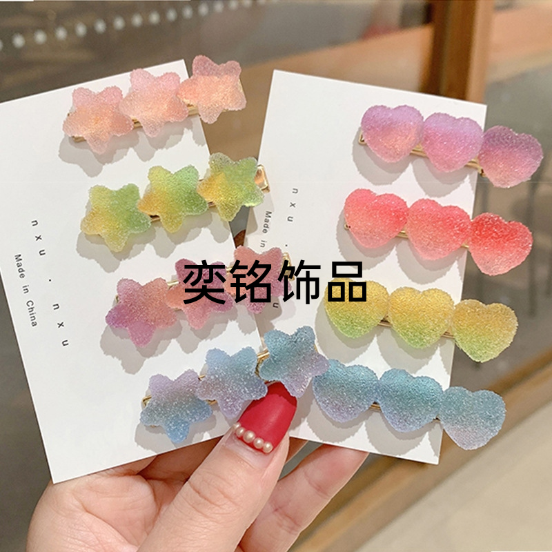 [Primrose] Internet Influencer Hairpin Cute Mori Style Fairy Jelly Color Hairpin Headdress Fringe Clip Hair Accessories