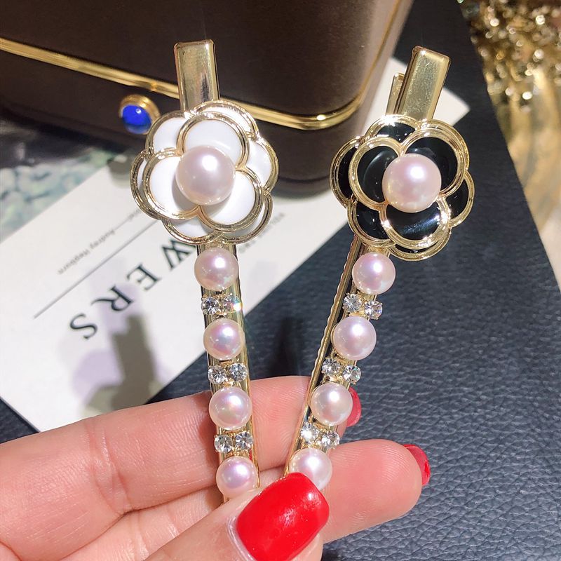 Rose Hair Accessories Fairy Pearl Word Clip Internet Celebrity Japanese and Korean Barrettes Side Clip Rose Hairpin