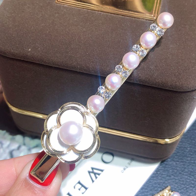 Rose Hair Accessories Fairy Pearl Word Clip Internet Celebrity Japanese and Korean Barrettes Side Clip Rose Hairpin