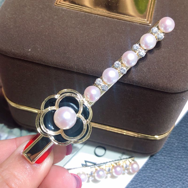 Rose Hair Accessories Fairy Pearl Word Clip Internet Celebrity Japanese and Korean Barrettes Side Clip Rose Hairpin