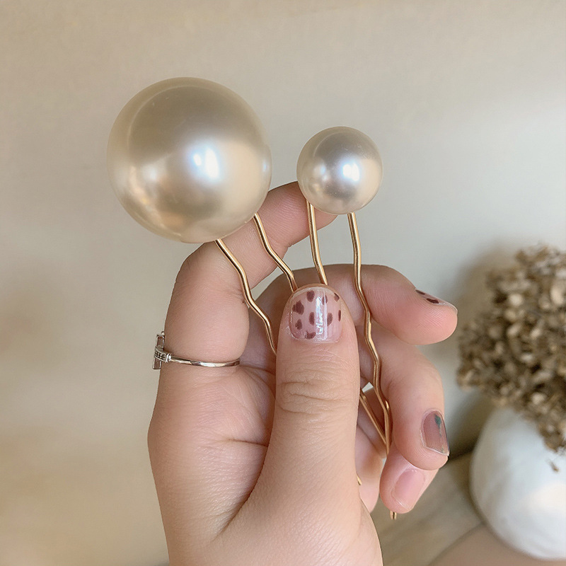 NS Elegant Antique Style Imitation Pearl Hairpin Simple Modern Hairpin Graceful Online Influencer Bun Updo Hair Accessories