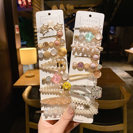 Women&#039;s Korean-Style Ins Pearl Hairpin Mori Fairy Style Clip Korean-Style Alloy Rhinestone Fringe Bobby Pin Hair Accessories