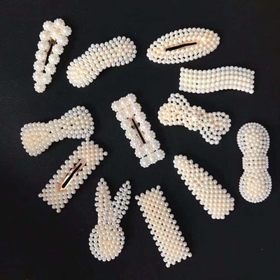 Korean Style New Hyuna Same Style One-Piece Pearl Hairpin Women&#039;s Bangs Internet Celebrity Hairpin Clip Hair Accessories Headdress