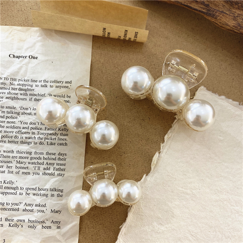 New Meteor Transparent Pearl Clip Korean Creative Bath Pearl Hairpin Ins Style Transparent Girl Clip