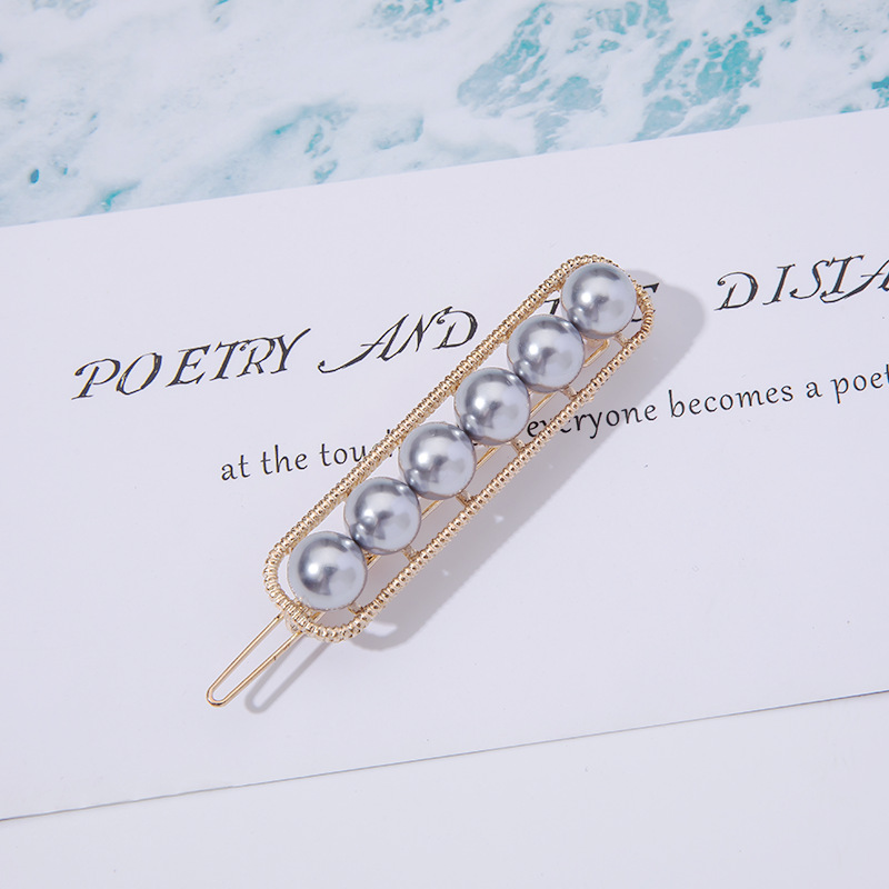 Factory Direct Sales Korea Net Red Pearl Hair Clip Hairpin Adult Side Clip Fashion Pearl Hairpin Wholesale