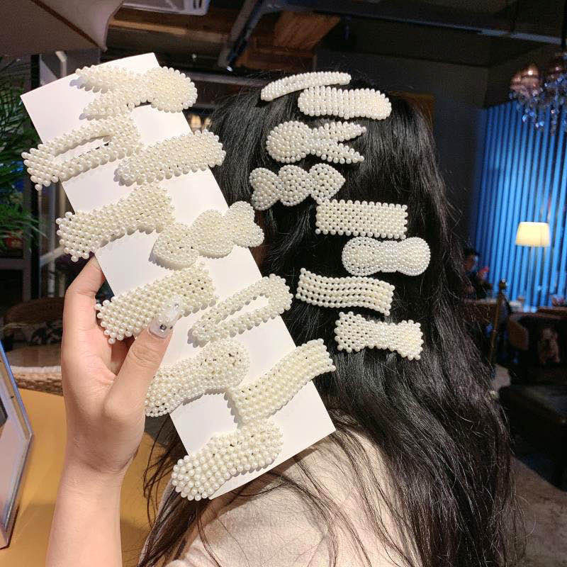 Douyin hot style ten one-card hairpin 10 pearl hairpin manufacturers direct web celebrity hairpin side clips