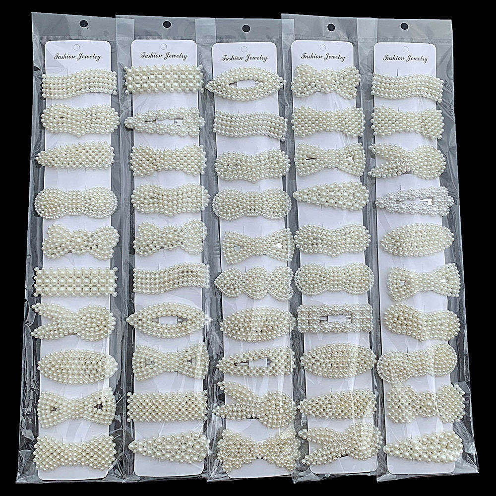 Douyin hot style ten one-card hairpin 10 pearl hairpin manufacturers direct web celebrity hairpin side clips