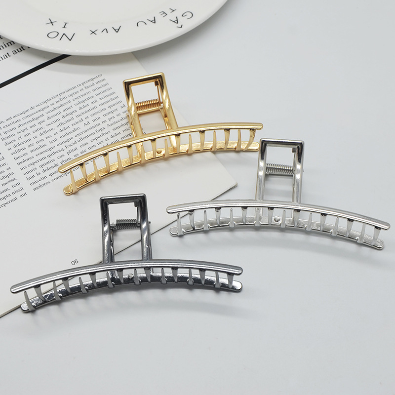 Metal Barrettes Back Head Shark Clip Korean Grip Hair Claw Ins Hair Clip Hairpin Large Metal Grip