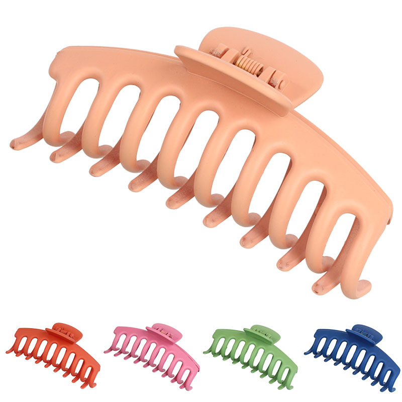  Hot Sale Hair Clip Adult Ponytail Clip Spring and Summer New Ladies Large Size Colored Frosted Grip Claw Hairpin