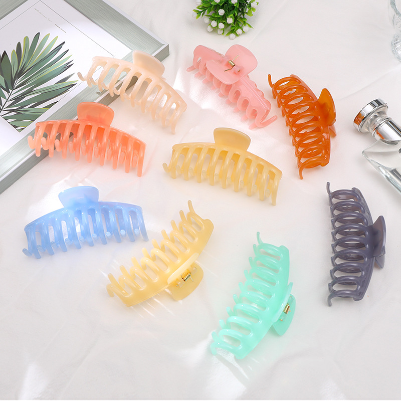 Color Bath Hair Claw Korean Hair Claw Girl Back Head Shark Clip Large Updo Hair Clip Headwear for Women Claw Hairpin
