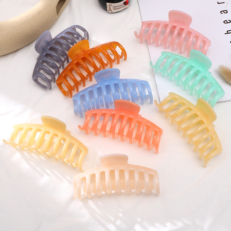 Color Bath Hair Claw Korean Hair Claw Girl Back Head Shark Clip Large Updo Hair Clip Headwear for Women Claw Hairpin