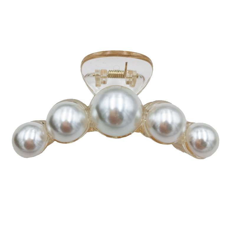  Female Back Head Large Internet Celebrity Ins Hair Claw Shark Clip Clamp Hairpin Top Clip Headdress Pearl Hairpin