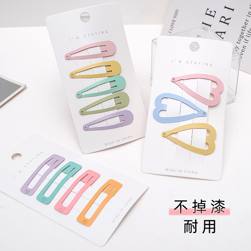 Korean Ins Sweet BB Clip Hairpin Hair Accessories Morandi Simple Barrettes BB Hairpin