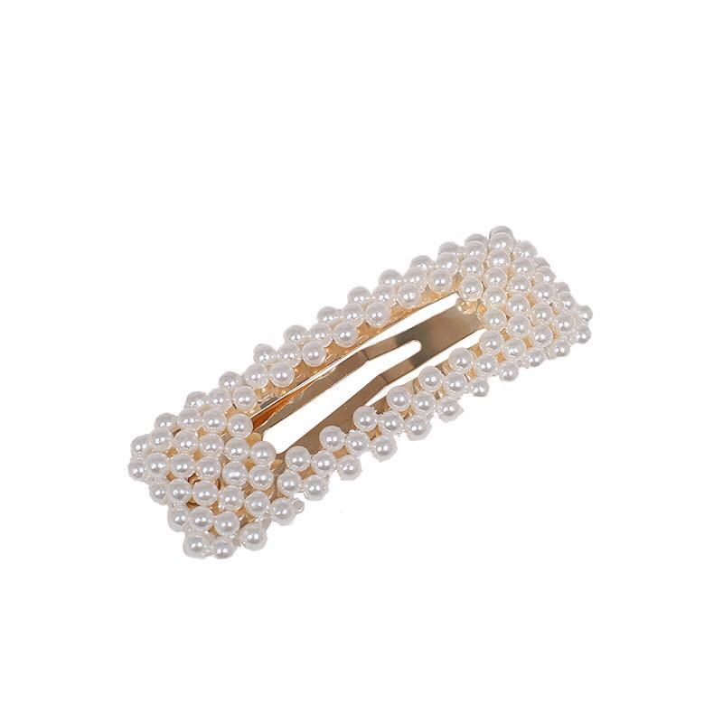 2021 New Korean Style Ins Pearl Woven BB Hairpin Internet Celebrity Girl Cute One Clip Headdress Factory Wholesale