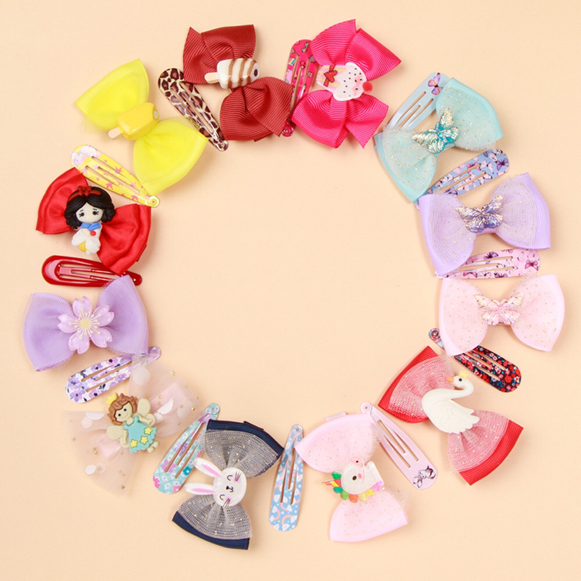 New Carton Suit Children&#039;s Bang Clip 12 Cards Rainbow Butterfly Cartoon BB Hairpin