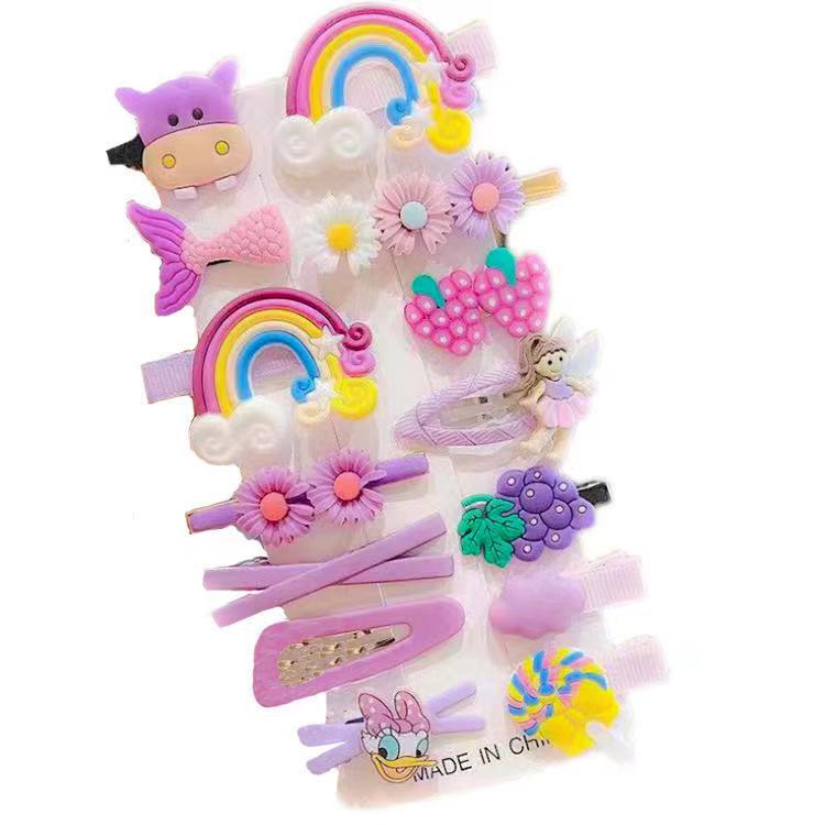 Children&#039;s Cute Cartoon Barrettes Korean Ornament Princess Headdress Girls&#039; Side Clip BB Hairpin Baby Hair Accessories Female Red