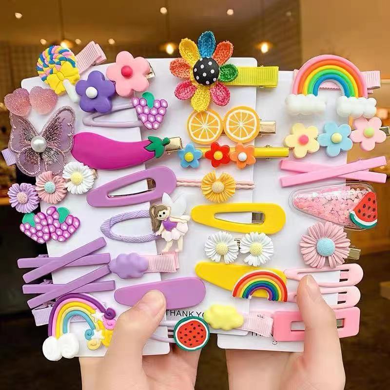 Children&#039;s Cute Cartoon Barrettes Korean Ornament Princess Headdress Girls&#039; Side Clip BB Hairpin Baby Hair Accessories Female Red