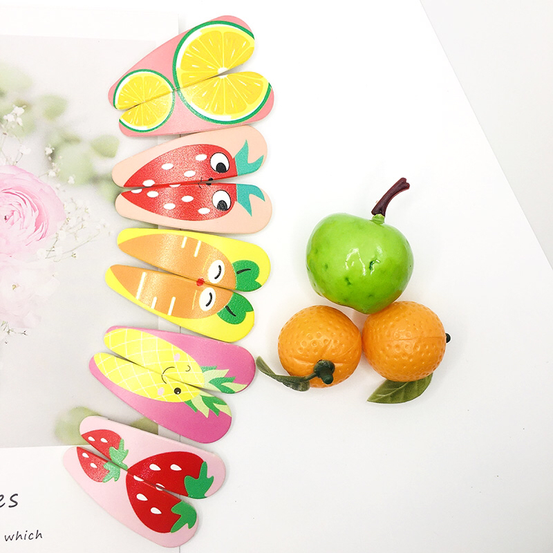 Korean Style Sweet Fruit Printed BB Hairpin Baby Fringe Hairpin Child Student Cute Candy Color a Pair of Hairclips Headdress