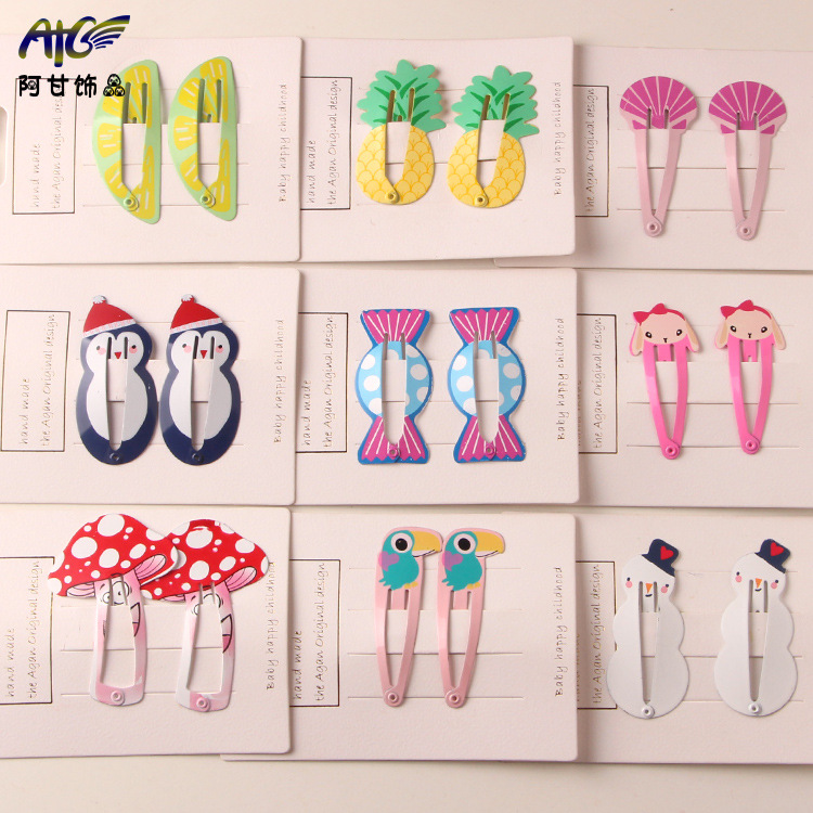 Child hairpin child hair ornament baby hairpin princess baby BB hairpin edge candy color