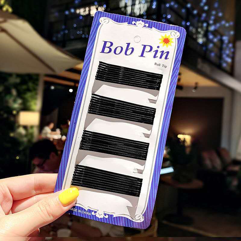Lacquer Black Steel Wire Hairpin Wave Hairpin Bride Invisible Hair Clip Hair Accessories Boutique Supply Black Hairpin
