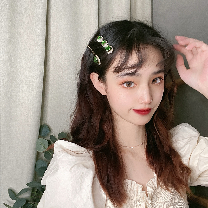Barrettes Female Retro Minority Word Hairpin Bangs Small Exquisite Clip Hair Accessories Diamond Hairpin