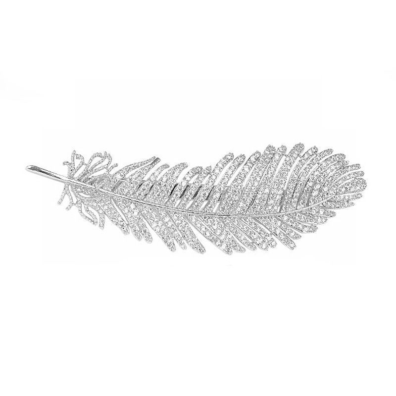 Rhinestone Feather Barrettes Back Head Internet Celebrity Women&#039;s over Duckbill Clip Bar Clip Side Clip Diamond Hairpin
