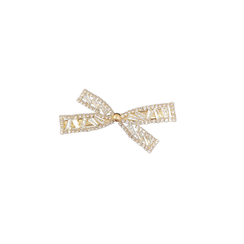 Female Korean Style Minimalistic Headdress Duckbill Clip Ins Style Barrettes Rhinestone Barrettes Diamond Hairpin