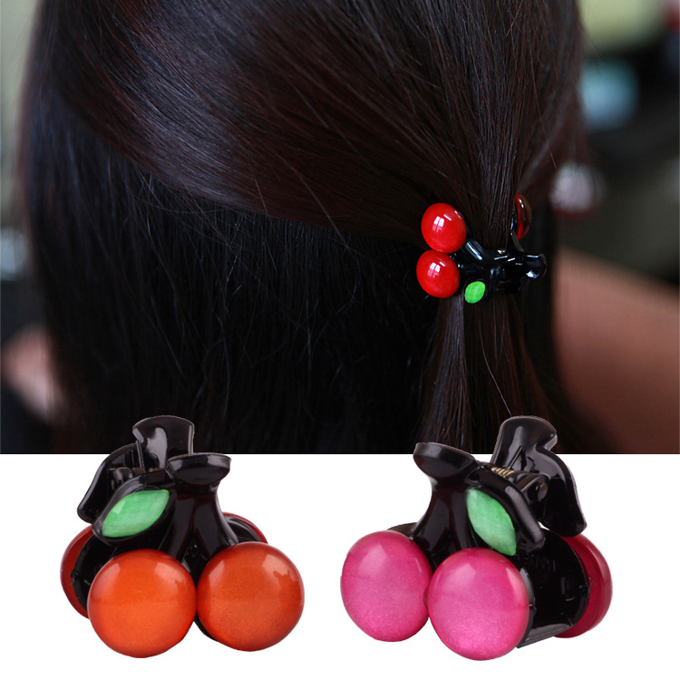 Lovely candy colored cherry hairpin grip trumpet acrylic Liu Haijia Masson clip