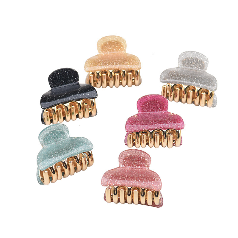 Hairpin Manufacturers Korean Fashion Small Coarse Powder Acrylic Barrettes Women&#039;s Bath Tray Hairpin Ponytail Hair Jaw Clip