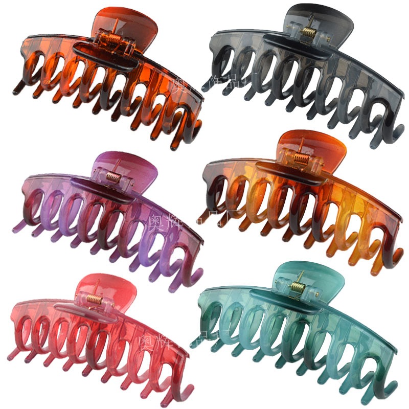 Cross-Border Amazon 11cm Frosted Large Acetate Hair Claw Clip Acrylic Jaw Clip Bath Hairpin Plastic Hair Ornaments